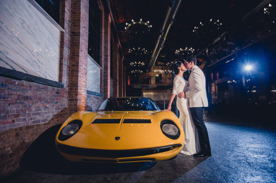 Bride Groom Wedding Portrait Lamborghini Miura