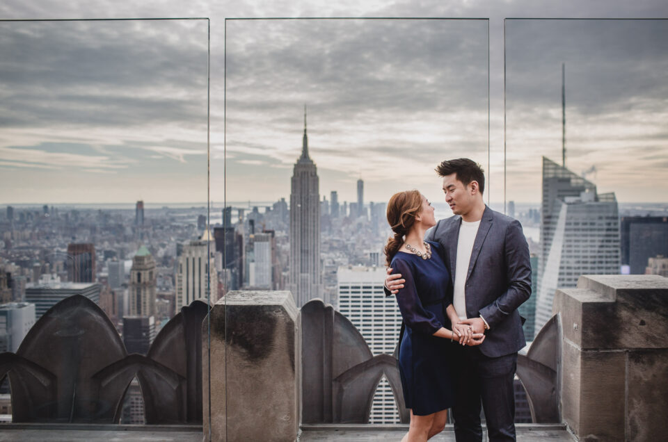 Honey and Chris Top of the Rockerfeller Engagement Session New York