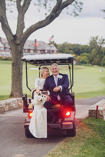 bride groom golf cart