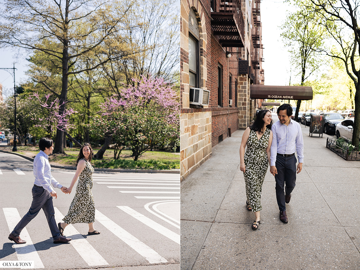 cherry blossom engagement photos in brooklyn botanic garden 23