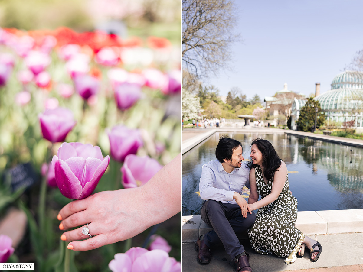 cherry blossom engagement photos in brooklyn botanic garden 5